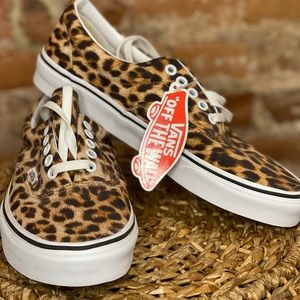 Leopard Print Vans. Size 9 woman, Size 7.5 men.
